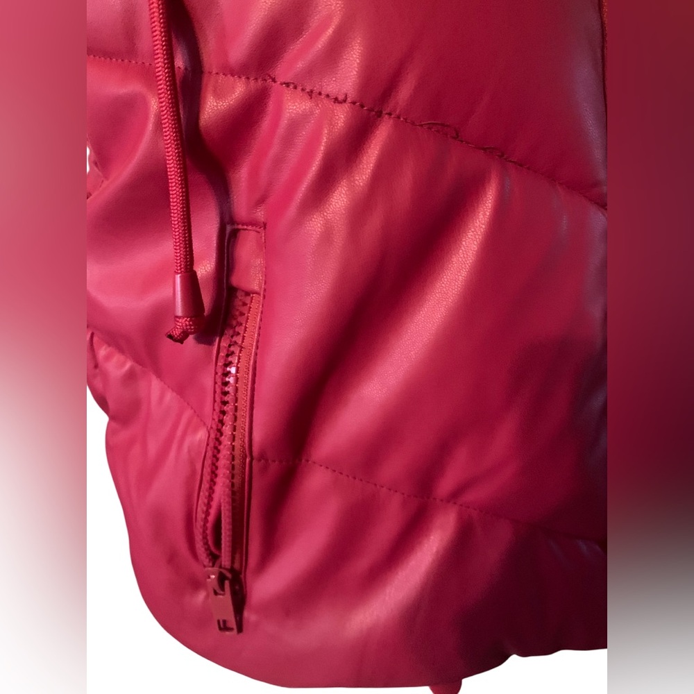 Love Tree Bright Pink Girl Vest, Faux Leather, Size Small. - Picture 9 of 15